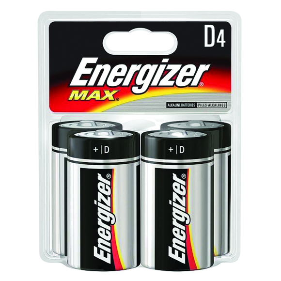 Energizer KA56E95BP4 D Max Alkaline Battery 4 Pack