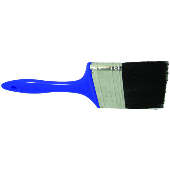 Weiler LD50F6P 3" - Black China Bristle Flat Oil & Chip / Plastic Handle Industrial Hand Brush