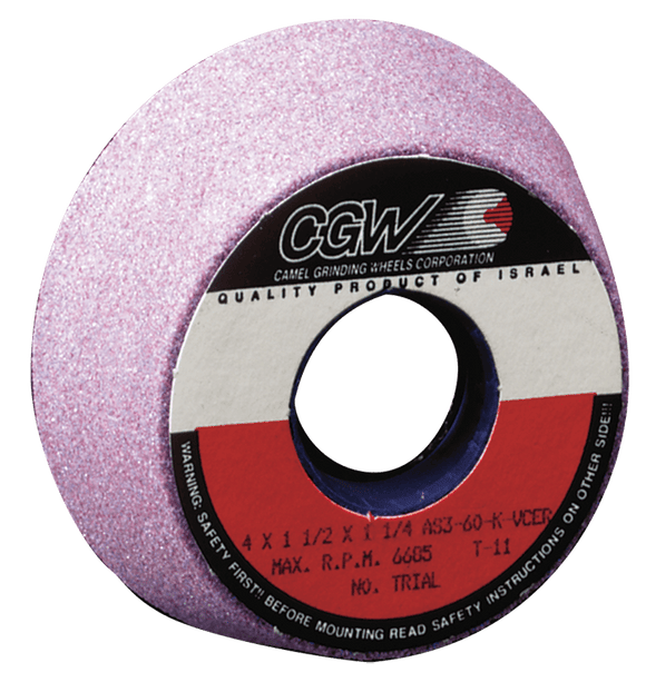 CGW MG9058060 5" x 3-3/4" x 1-3/4" x 1-1/4" - Aluminum Oxide (AZ) / 60K Type 11 - Tool & Cutter Grinding Wheel
