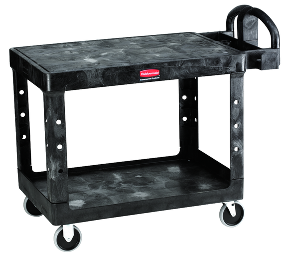 Rubbermaid RZ55FG452500B Utility Cart 2- Shelf (flat) 24" x 36" - Push Handle - Storage compartments, holsters and hooks -500 lbs Capacity