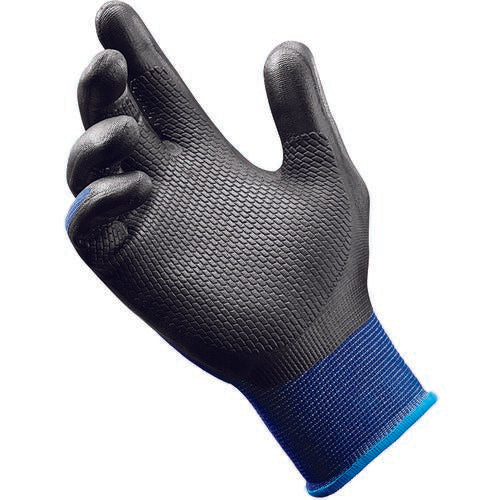 Showa SG2502315 General purpose Patented waffle pattern foamed nitrile palm coated blue w/black coating 13 gauge seamless knitted liner/extra large