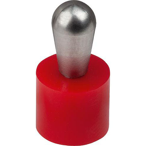 KIPP K1733.210307 LATERAL SPRING PLUNGER STANDARD SPRING FORCE D=6, D2=5,9, L1=3,7, PLASTIC RED, DIFFERENT PIN FORM, COMP:STAINLESS