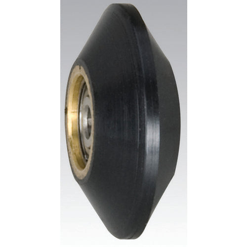 Dynabrade PF3111086 Contact Wheel Assembly, 1" Dia.x3/8" Wx3/8" I.D., V-Shaped Face, 90 Duro Rubber