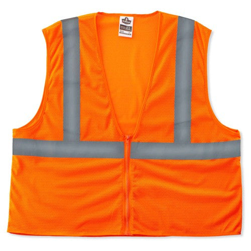 Ergodyne LF6520983 8205Z S/M Econo 2 Zipper Orange Vest