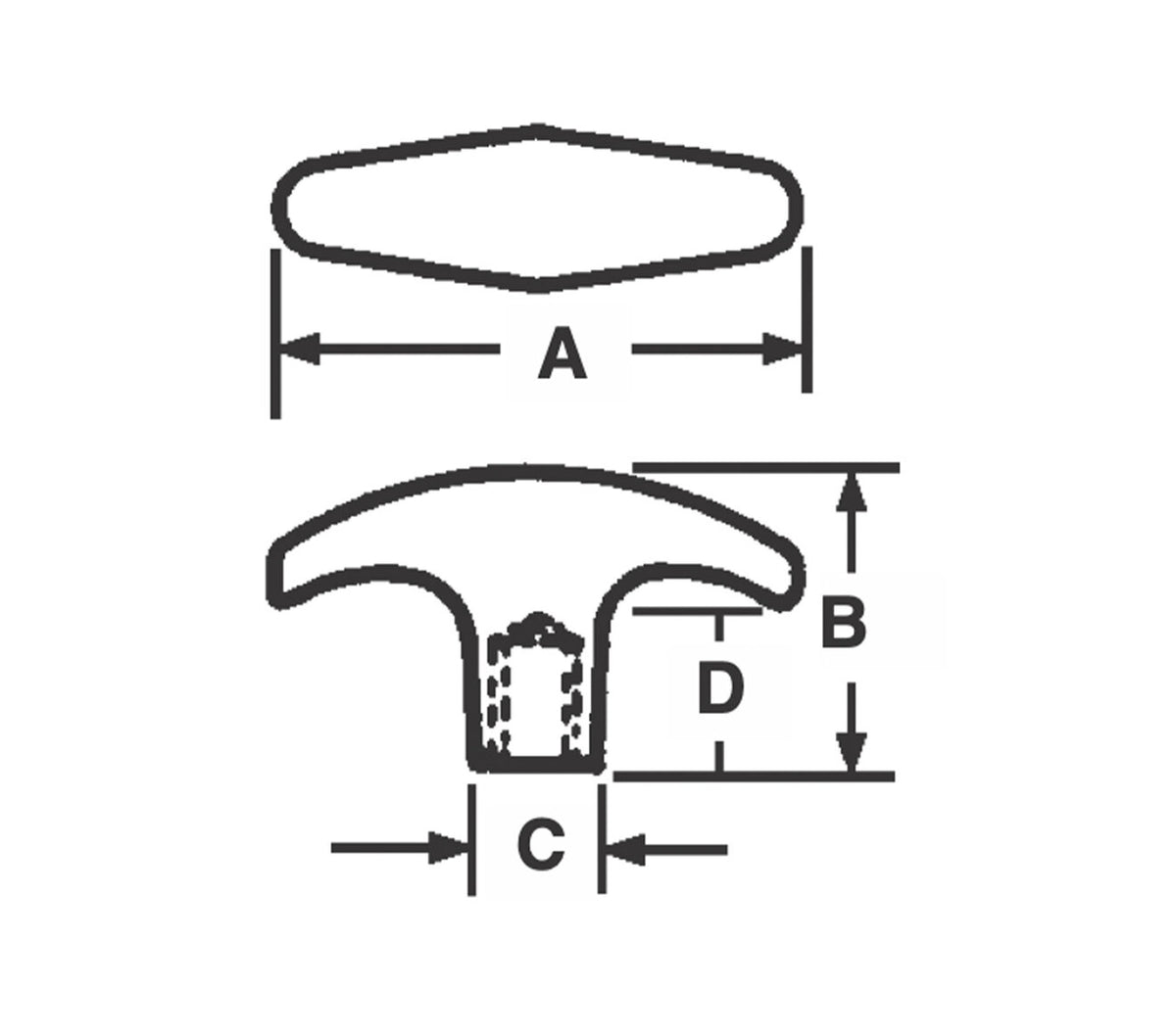 JERGENS HANDLE T, PLASTIC, 5/1618, BLACK PLASTIC 32115 Freer Tool