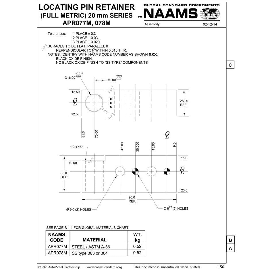 NAAMS Pin Retainer APR077M Freer Tool and Supply