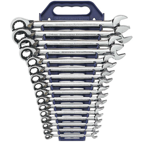 Gearwrench KP659602N 16 Pieces Reversible Combination Ratcheting Wrench Set Metric