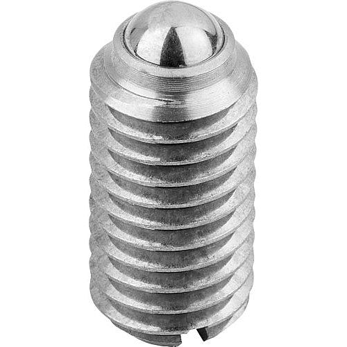 KIPP K0310.04 SPRING PLUNGER STANDARD SPRING FORCE D=M04 L=9, STAINLESS STEEL, COMP:BALL STAINLESS STEEL