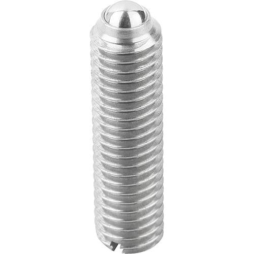 KIPP K0310.408 SPRING PLUNGER SPRING FORCE, LONG VERSION D=M08 L=30, STAINLESS STEEL, COMP:BALL STAINLESS STEEL, PU=10
