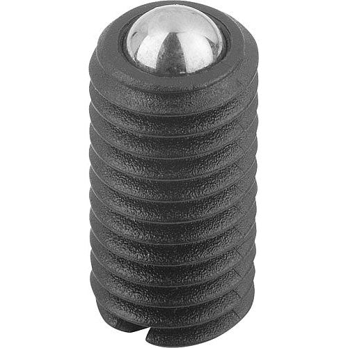 KIPP K0312.10 SPRING PLUNGER SPRING FORCE D=M10 L=19, PLASTIC, COMP:BALL STAINLESS STEEL, PU=25