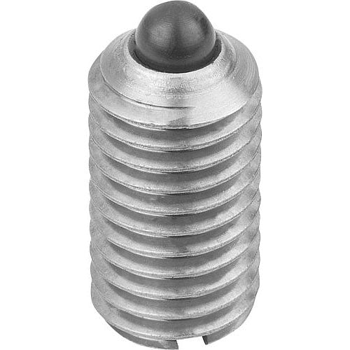 KIPP K0314.10 SPRING PLUNGER STANDARD SPRING FORCE D=M10 L=19, STAINLESS STEEL, COMP:PIN STAINLESS STEEL