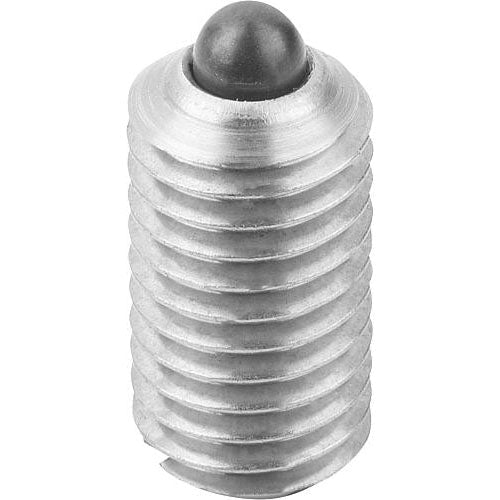 KIPP K0314.1AG SPRING PLUNGER LIGHT SPRING FORCE D=8-36 L=9, STAINLESS STEEL, COMP:PIN STAINLESS STEEL, PU=10