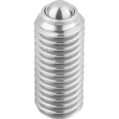 KIPP K0316.06 SPRING PLUNGER STANDARD SPRING FORCE D=M06 L=15, STAINLESS STEEL, COMP:BALL STAINLESS STEEL
