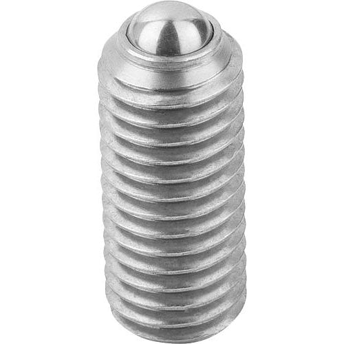 KIPP K0316.204 SPRING PLUNGER INTENSIFIED SPRING FORCE D=M04 L=10, STAINLESS STEEL, COMP:BALL STAINLESS STEEL