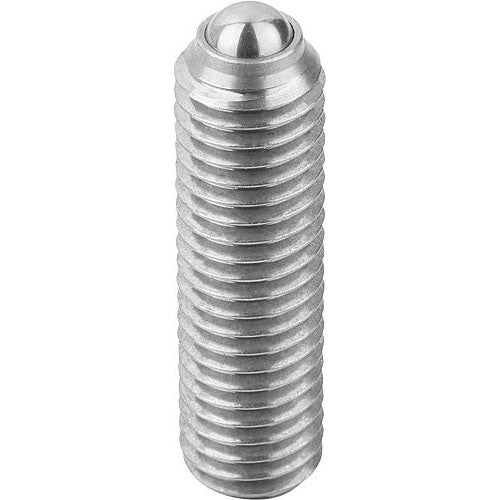 KIPP K0316.406 SPRING PLUNGER SPRING FORCE, LONG VERSION D=M06 L=25, STAINLESS STEEL, COMP:BALL STAINLESS STEEL, PU=10