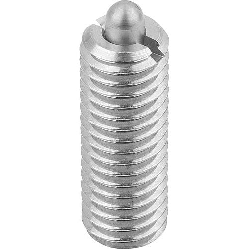 KIPP K0319.04 SPRING PLUNGER STANDARD SPRING FORCE D=M04 L=15, STAINLESS STEEL, COMP:PIN STAINLESS STEEL
