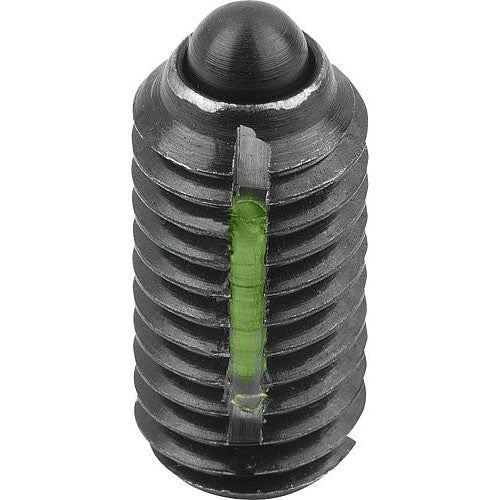 KIPP K0323.AE SPRING PLUNGER STANDARD SPRING FORCE, WITH THREAD LOCK D=8-32 L=9, STEEL, COMP:PIN STEEL, PU=10