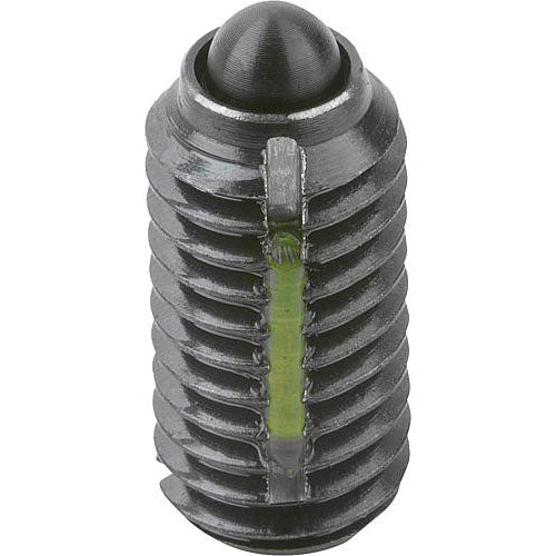 KIPP K0323.1AG SPRING PLUNGER LIGHT SPRING FORCE, WITH THREAD LOCK D=8-36 L=9, STEEL, COMP:PIN STEEL, PU=10