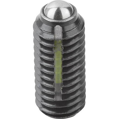 KIPP K0325.203 SPRING PLUNGER INTENSIFIED SPRING FORCE, WITH THREAD LOCK D=M03 L=9, STEEL, COMP:BALL STEEL