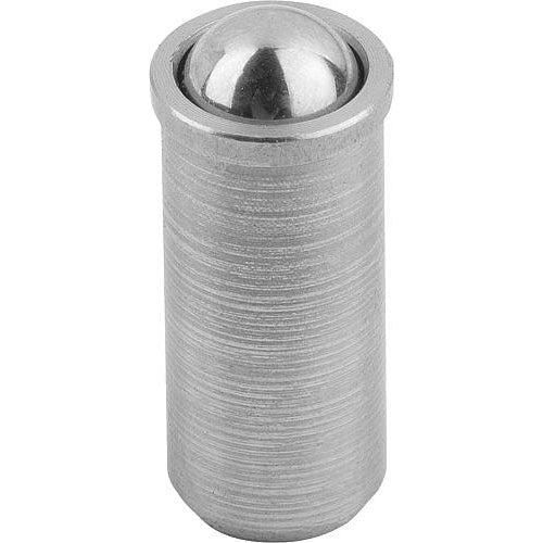 KIPP K0333.105 SPRING PLUNGER SPRING FORCE, SMOOTH VERSION, D=5 L=12, STAINLESS STEEL, LONG VERSION, COMP:STAINLESS STEEL