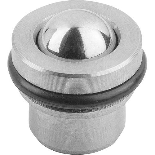 KIPP K0582.06 SPRING PLUNGER SPRING FORCE, WITH DETENT RING, D=5,95 L=6, STAINLESS STEEL, COMP:BALL STAINLESS STEEL, PU=10