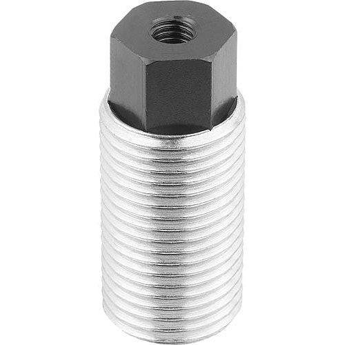 KIPP K0977.1120 SPRING PUSH-PULL PLUNGER SPRING FORCE, WITH ROTATION LOCK D=M20X1,5 L=34, FORM:I, STEEL, COMP:PIN STEEL