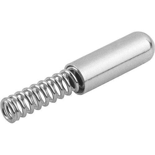 KIPP K1277.112216 SPRING SLEEVE ROUNDED, FORM:A WITHOUT COLLAR L=16, D1=2,2 STEEL, COMP:STAINLESS STEEL