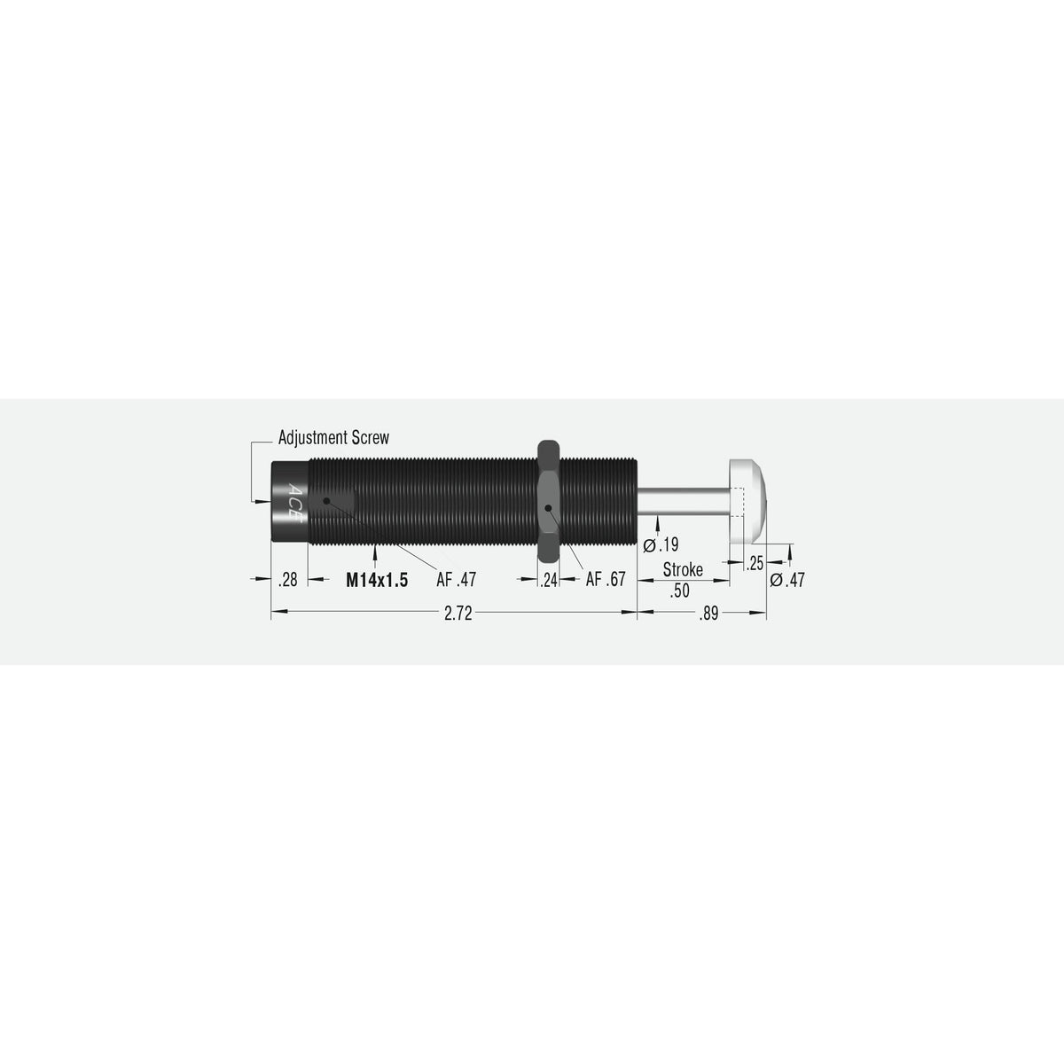 ACE Controls MA150M Adjustable Miniature Shock Absorber 124-0302
