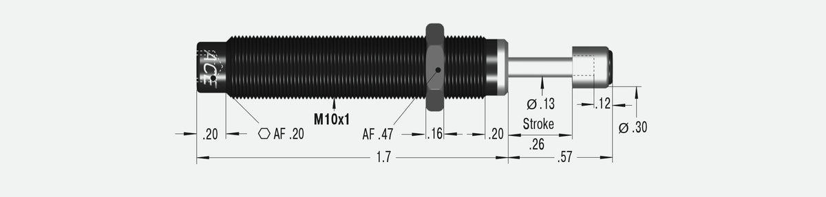 ACE Controls MC25MH Miniature Shock Absorbers 187-0204