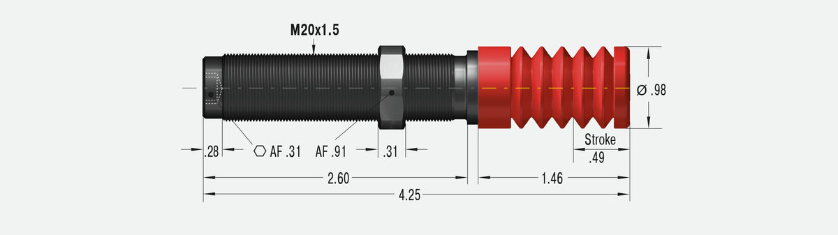ACE Controls PMCN225MH2 Miniature Shock Absorbers 191-9422