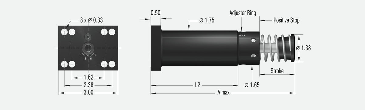 ACE Controls SALDN3/4X3-RR Industrial Shock Absorbers 3438-43100