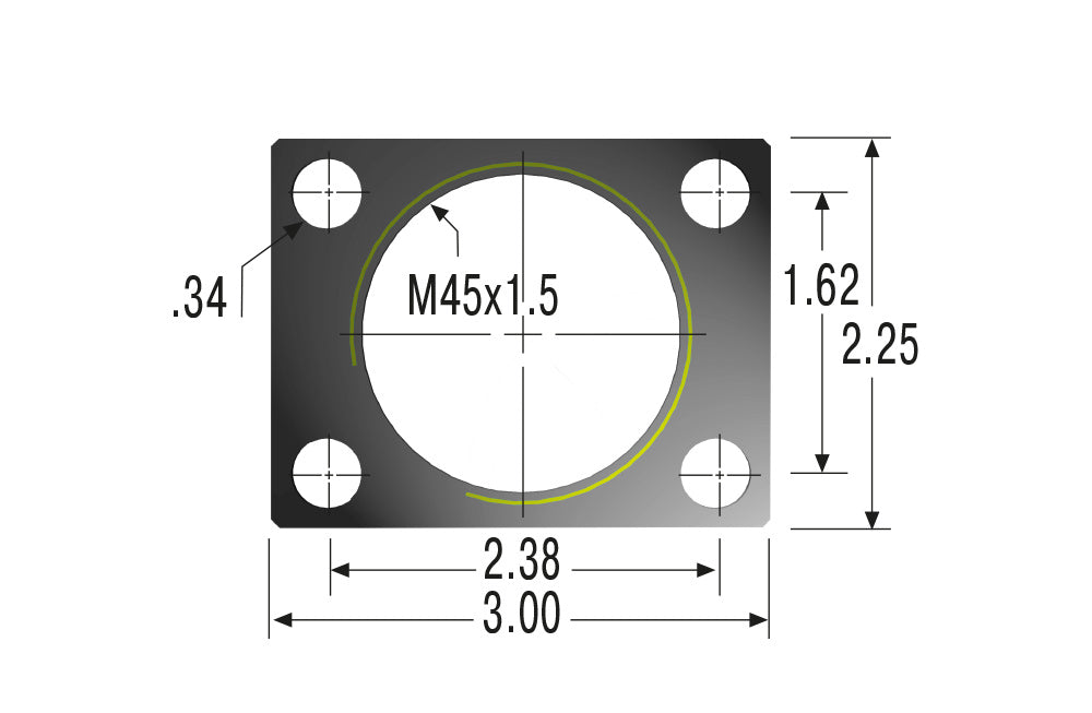ACE CONTROLS 250-0299 Rectangular Mount Flange - 45M M45 X 1.5