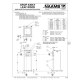 NAAMS ARV600 Drop Away Leaf Riser (Side Mount Machine Base Mounting) with 665mm Tube