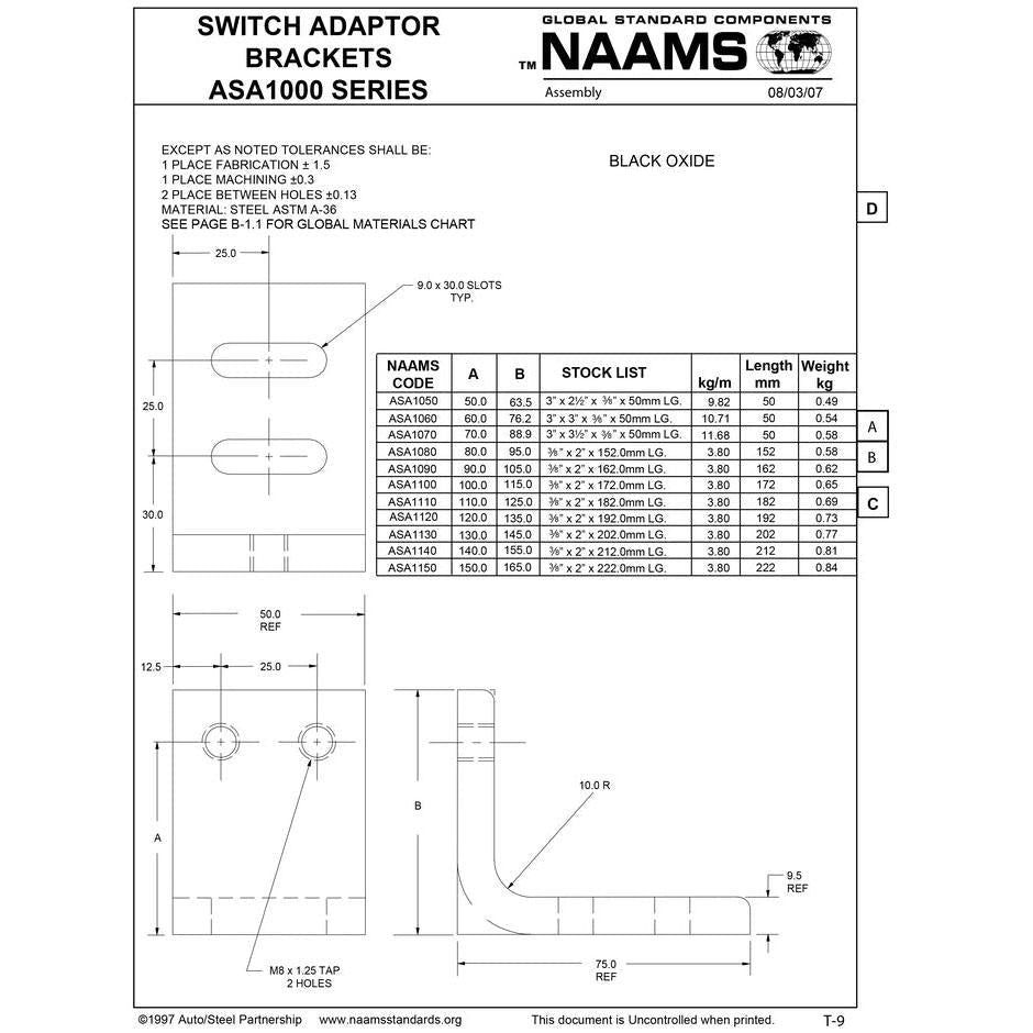NAAMS Switch Mounting Bracket ASA1070