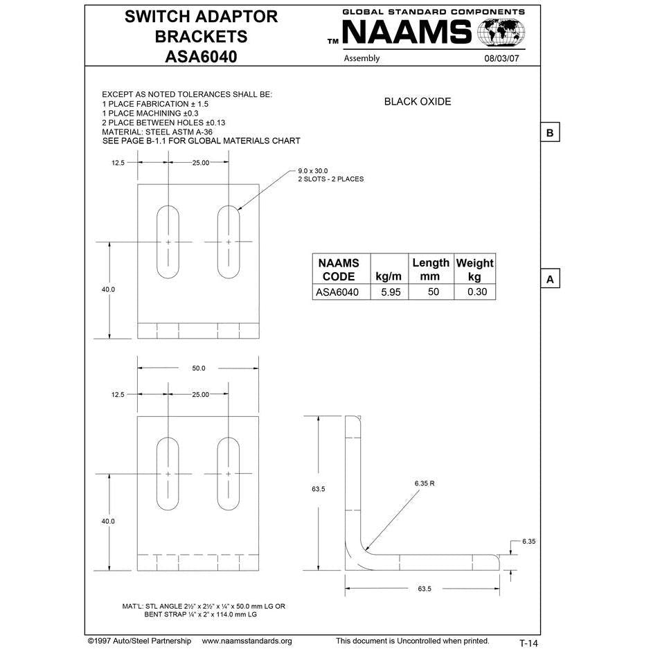NAAMS Switch Adapter Bracket ASA6040