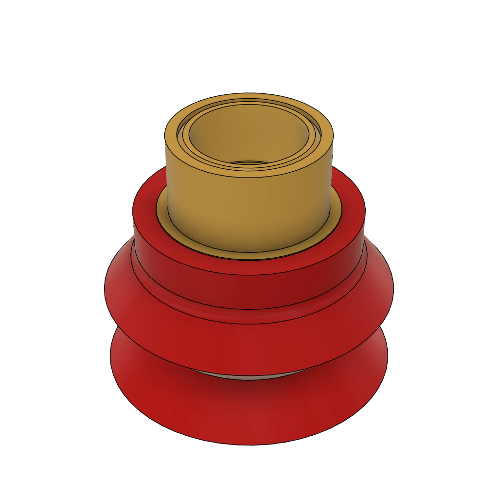 DESTACO CPI-15AC-B-45 AC/BT - ROUND BELLOWS VACUUM CUP BEL 1.5in. B-MT RED