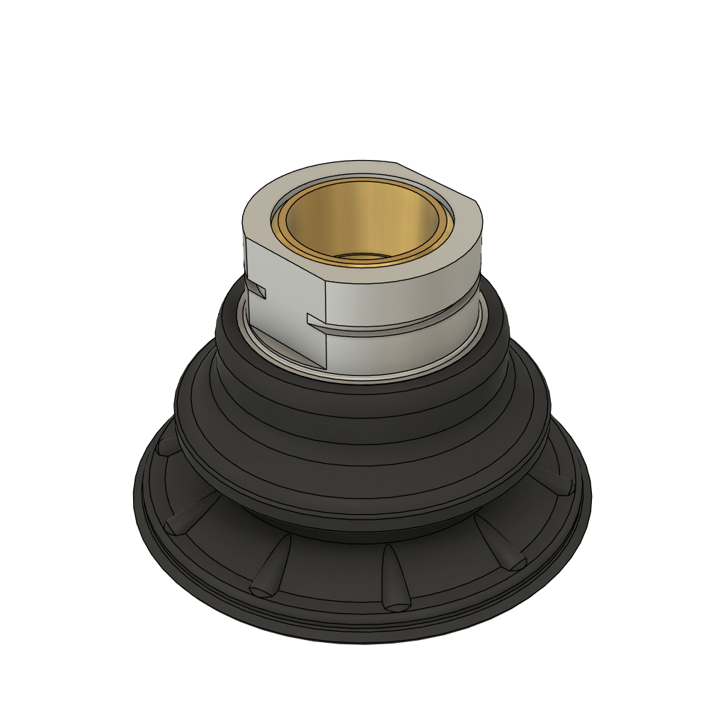 DESTACO CPI-20TC-B-60 2" Traction Cup - 3/8NPT - 60DUR Black
