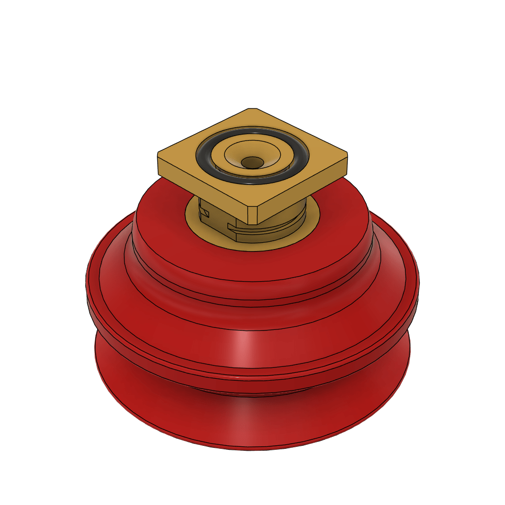DESTACO CPI-30AC-C-45 AC/BT - ROUND BELLOWS VACUUM CUP BEL 3in. C-MT RED