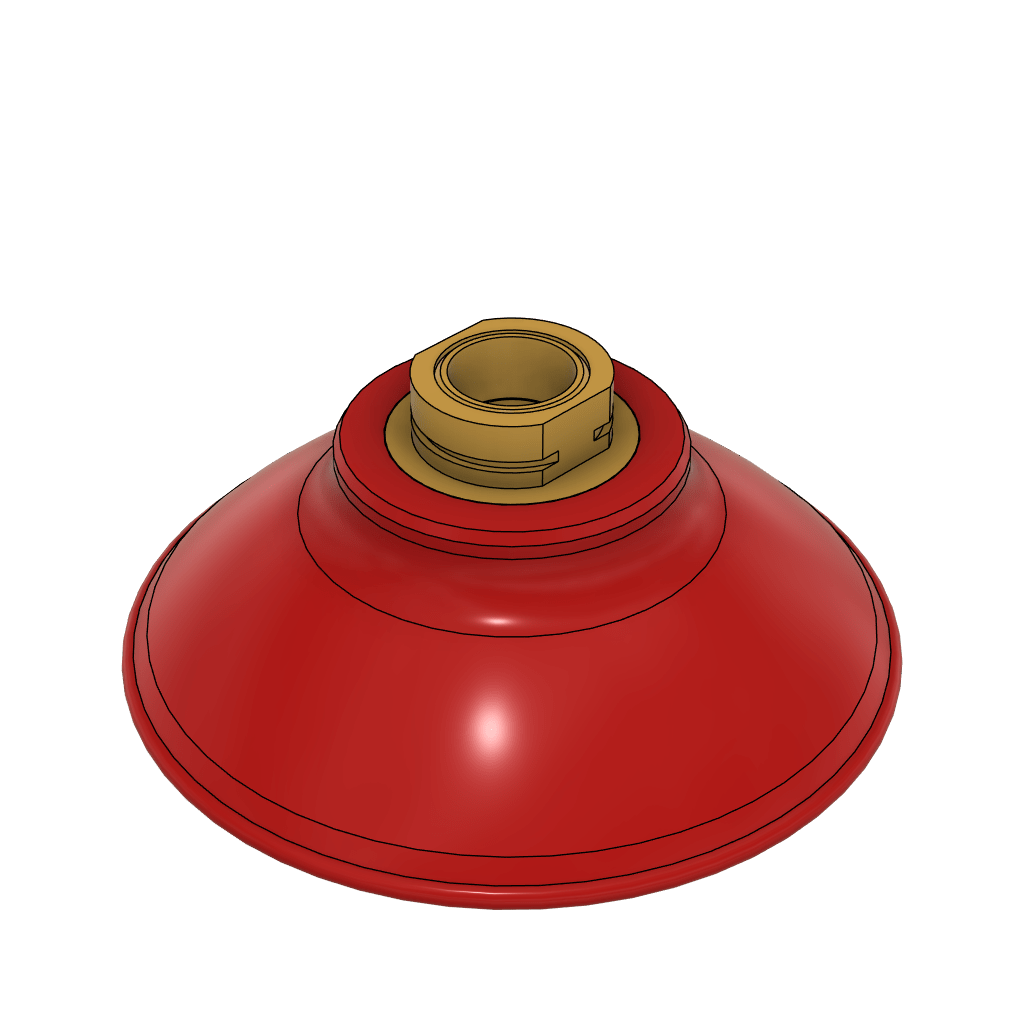 DESTACO CPI-40FF-B-45 FF/PF - ROUND FLATFOOT VACUUM CUP FF 4in. B-MT RED