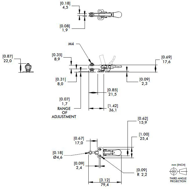 Destaco 2005-S Solid Bar Horizontal Hold Down Toggle Clamp