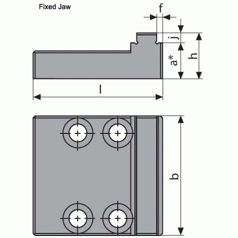 JERGENS JAW, STEP FIXED, 60MM FIXED (80400) - 80410
