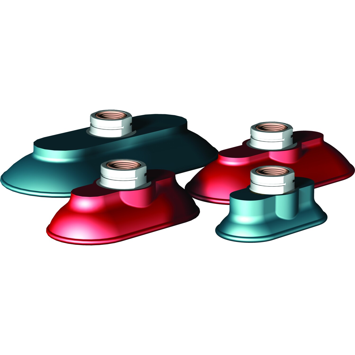DESTACO CPI-36FF-B-60 Flatfoot Cup, 3 in. X 6 in. B-MT BLK