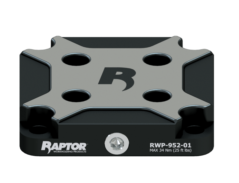 Raptor RWP-952-01 Zero-point clamping plate 125mm square x 26mm thick. 52mm Zero-Point