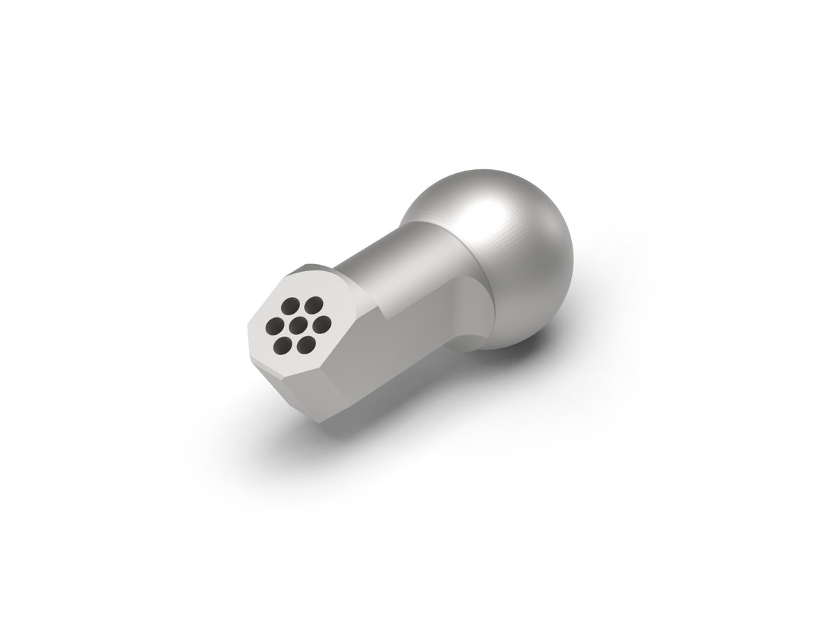 Piranha Cooling Line SDL-9.5/60 1/8? System – Long 60 Degree Nozzle – 9.5mm Ball with (7) Ø1.0 holes x 20mm long for Coolant