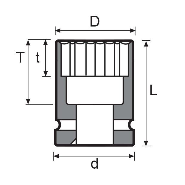 Momento T4-D6K15 THIN WALL 12-POINT SOCKETS - 1/2in Drive