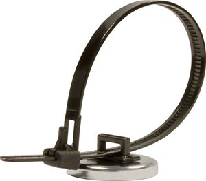 Industrial Magnetics MAG-MATE® Rare Earth Cup Magnet with Reusable Zip Tie, 7 Lb Capacity MX1000RZIP2