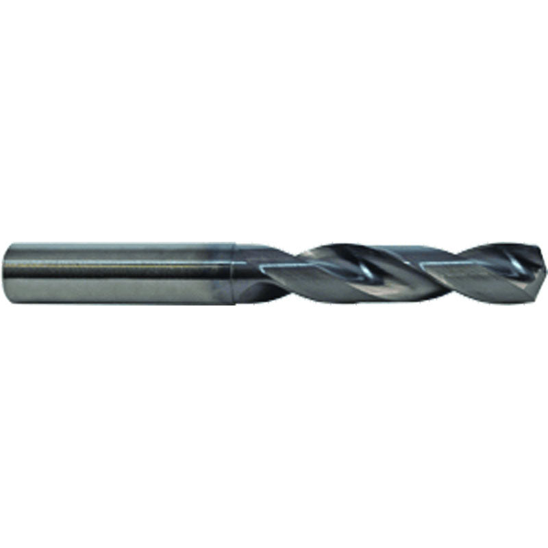M A Ford AX2704654 1/2" Dia. x 1/2" Shank x 2.362" Flute Length x 4.213" OAL, 3xD, 142°, AlTiN, 2 Flute, Coolant Thru, Round Solid Carbide Drill