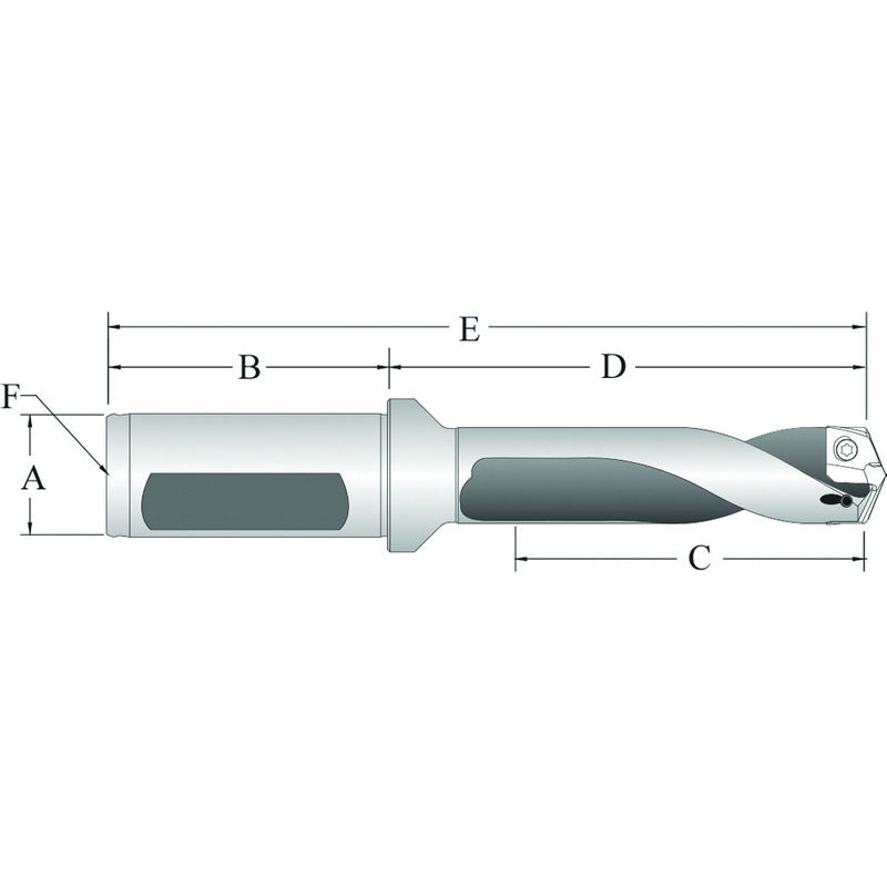 Allied Machine and Eng. BA6060513S075F Series 13 - Straight FL-3/4" SH-2-49/64" Drill Depth - Spade Drill Holder