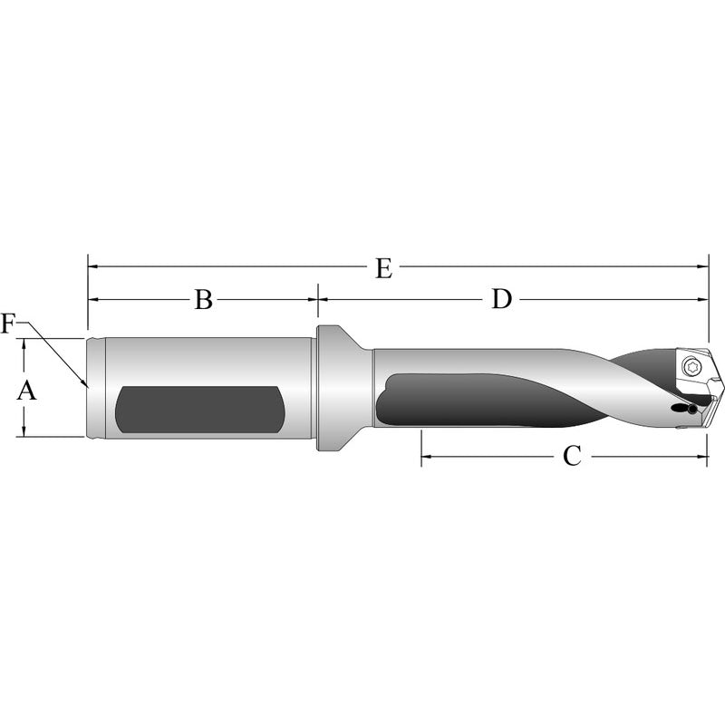 Allied Machine and Eng. BA6060514S075F Series 14 - Straight FL-3/4" SH-2-61/64" Drill Depth - Spade Drill Holder