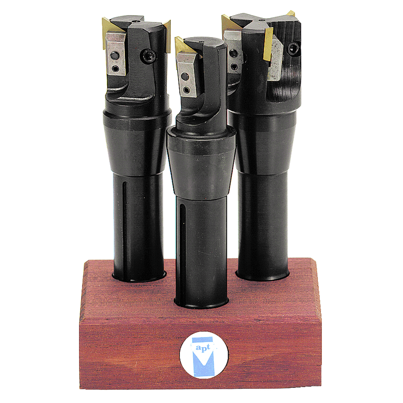 APT DG50EM1000 1-1/4, 1-1/2, 2" Dia x 1" Shank Indexable End Mill Set